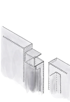 洗浄ブース用制御盤の切り欠き部に「コの字金具」を追加して、広い開口部と防水性能を両立！